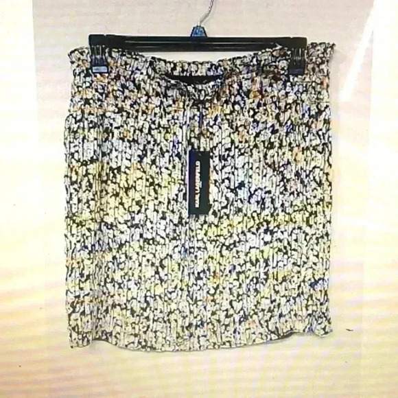 BRAND NEW!!! KARL LAGERFELD SIZE LARGE YELLOW FLORAL SKIRT ADJUSTABLE TIE - Picture 11 of 15